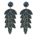 Iridescent Leaf Drop Earrings