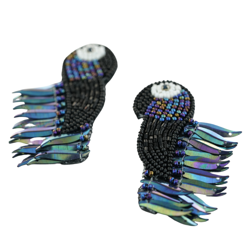 Black Parrot Beaded