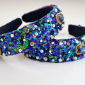 Mid-Night Blue Sequins & Jewelled  Headband
