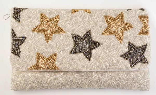 Black & Gold Star Beaded Sling bag