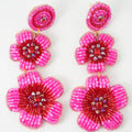 Red & Pink Double Drop Earrings