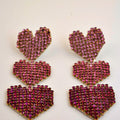 Pink Tricolour Heart Earrings