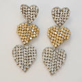 Triple Heart Stud Drops