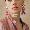 Pink Ribbon Drop Earrings