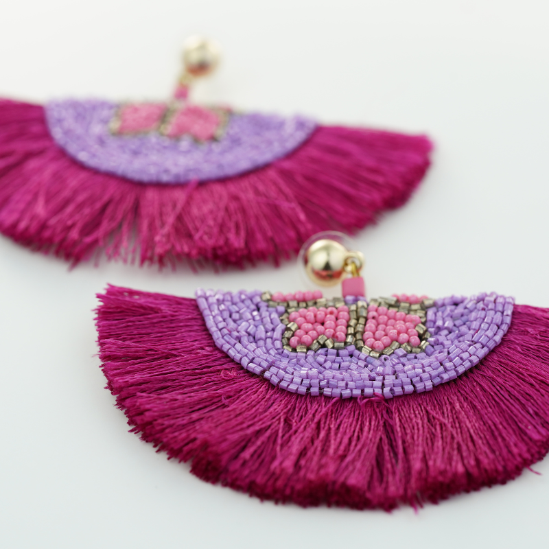 Pink Half Moon Tassel